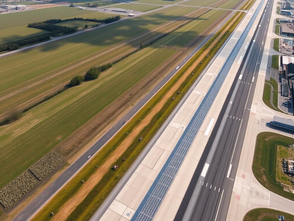 17,4 Megawatt Photovoltaik-Anlage am Frankfurter Flughafen